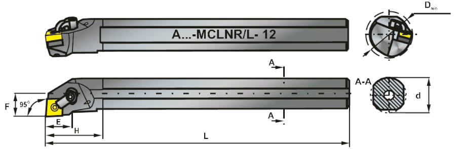 A32S-MCLNR12 soustružnický nůž vyvrtávací
